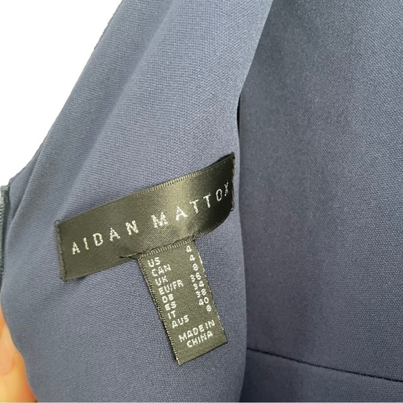 New! Aidan Maddox Asymmetrical Neckline Glitter Gown - Picture 12 of 12